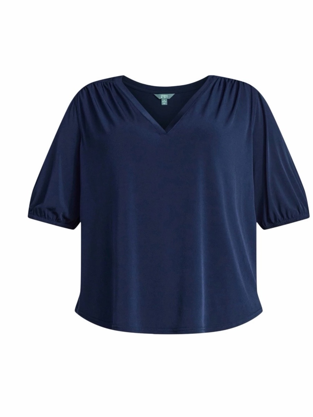 Terra & Sky V-Neck with Elbow Sleeves Size 2X